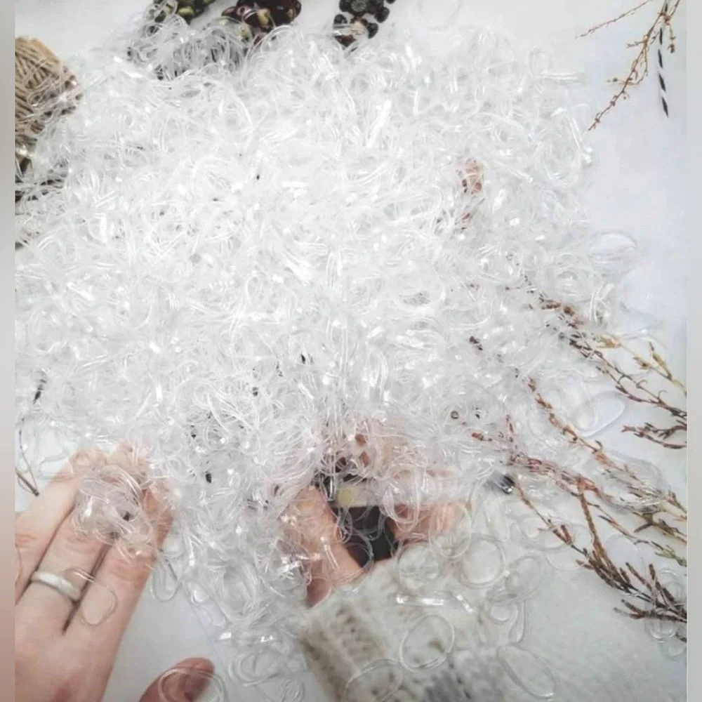 Clear Elastic Hair Bands 2,000 PCS With 6 Storage Containers For All Hair Unisex